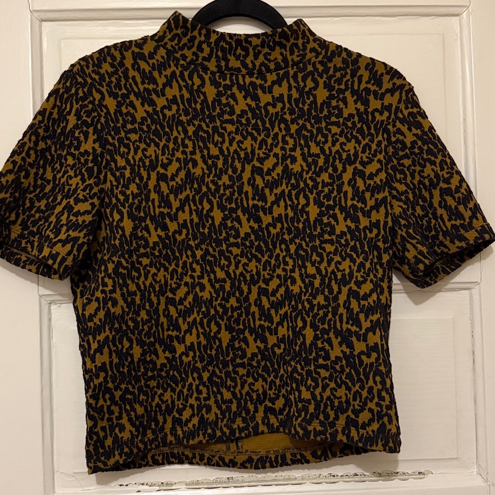 Vans Leopard Print Top in Black and Brown